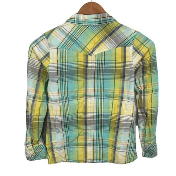 WS902 Mossimo Plaid Flannel Button Snap Shirt M - Picture 4 of 5